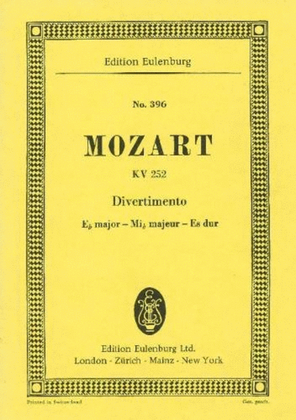 Book cover for Divertimento K. 252 Efl Maj