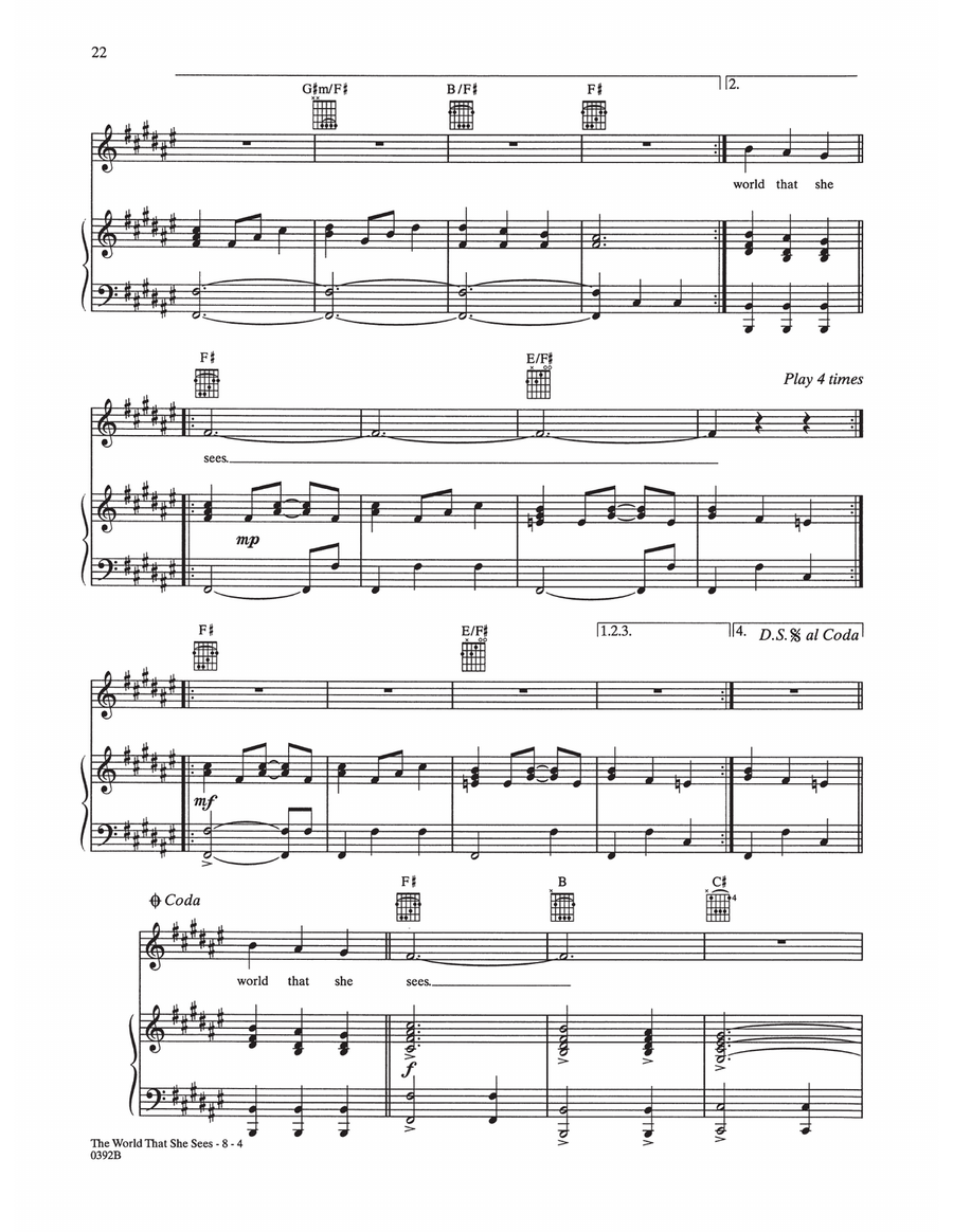 The World That She Sees The World That She Sees Piano, Vocal, Guitar scores gallery preview page 4