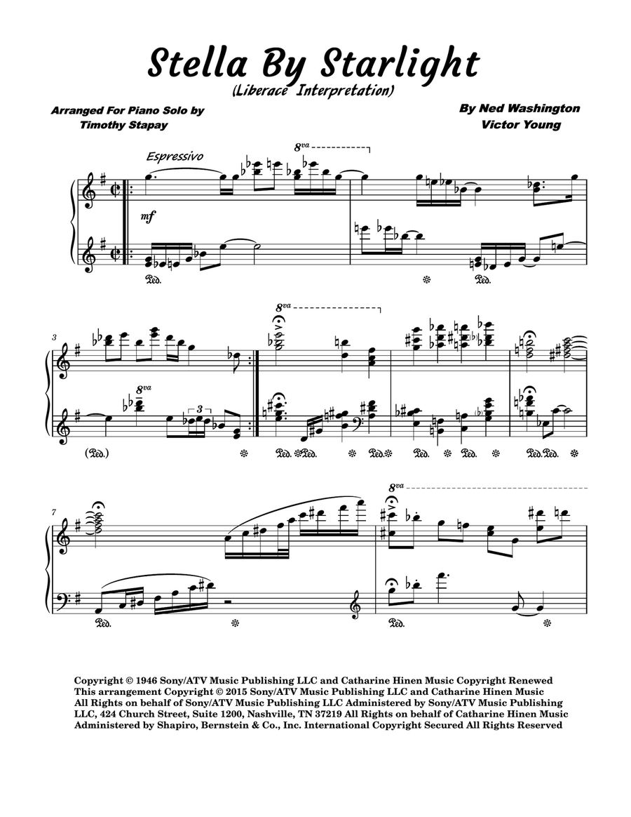 Stella By Starlight Piano Solo scores gallery preview page 1