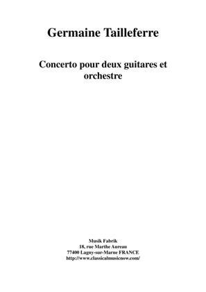 Germaine Tailleferre: Concerto for two guitars and orchestra, score only