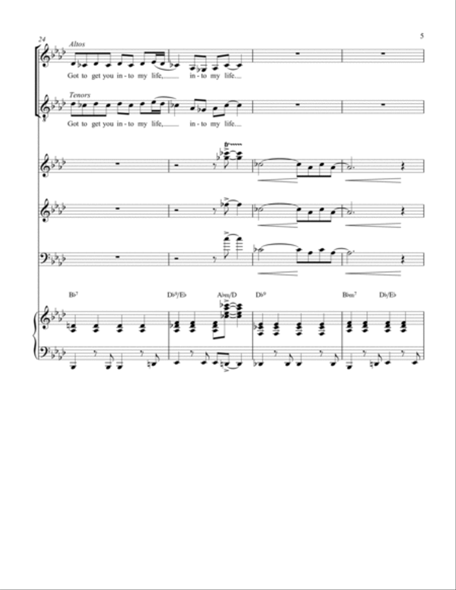 Got To Get You Into My Life 4-Part scores gallery preview page 5