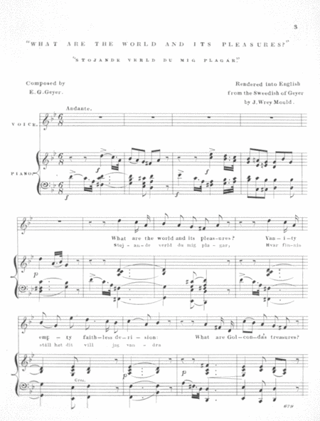 American Edition of Jenny Lind's Swedish Melodies. "Stojande Verld Du Mig Plagar."