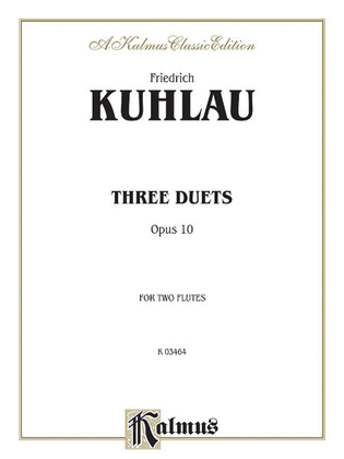 Book cover for Three Duets for Two Flutes, Op. 10