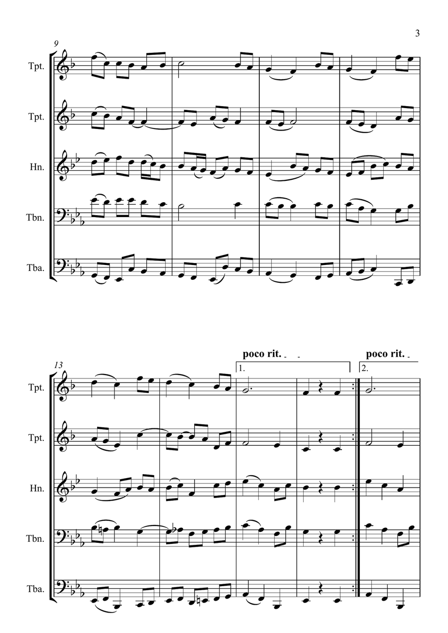 All, creatures of our God and King Brass Ensemble scores gallery preview page 3