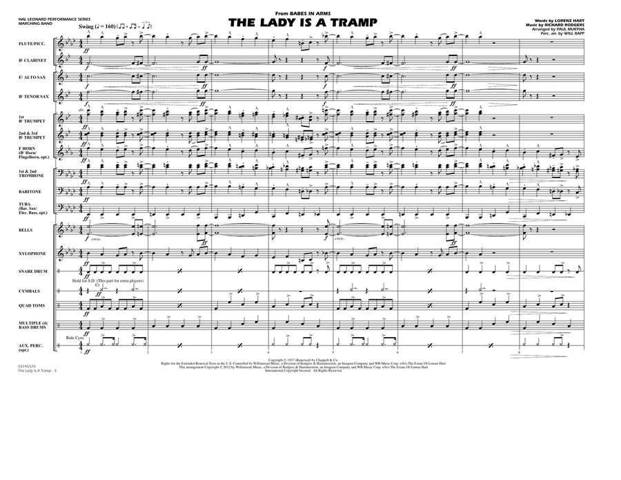 The Lady Is A Tramp - Full Score Marching Band scores gallery preview page 2