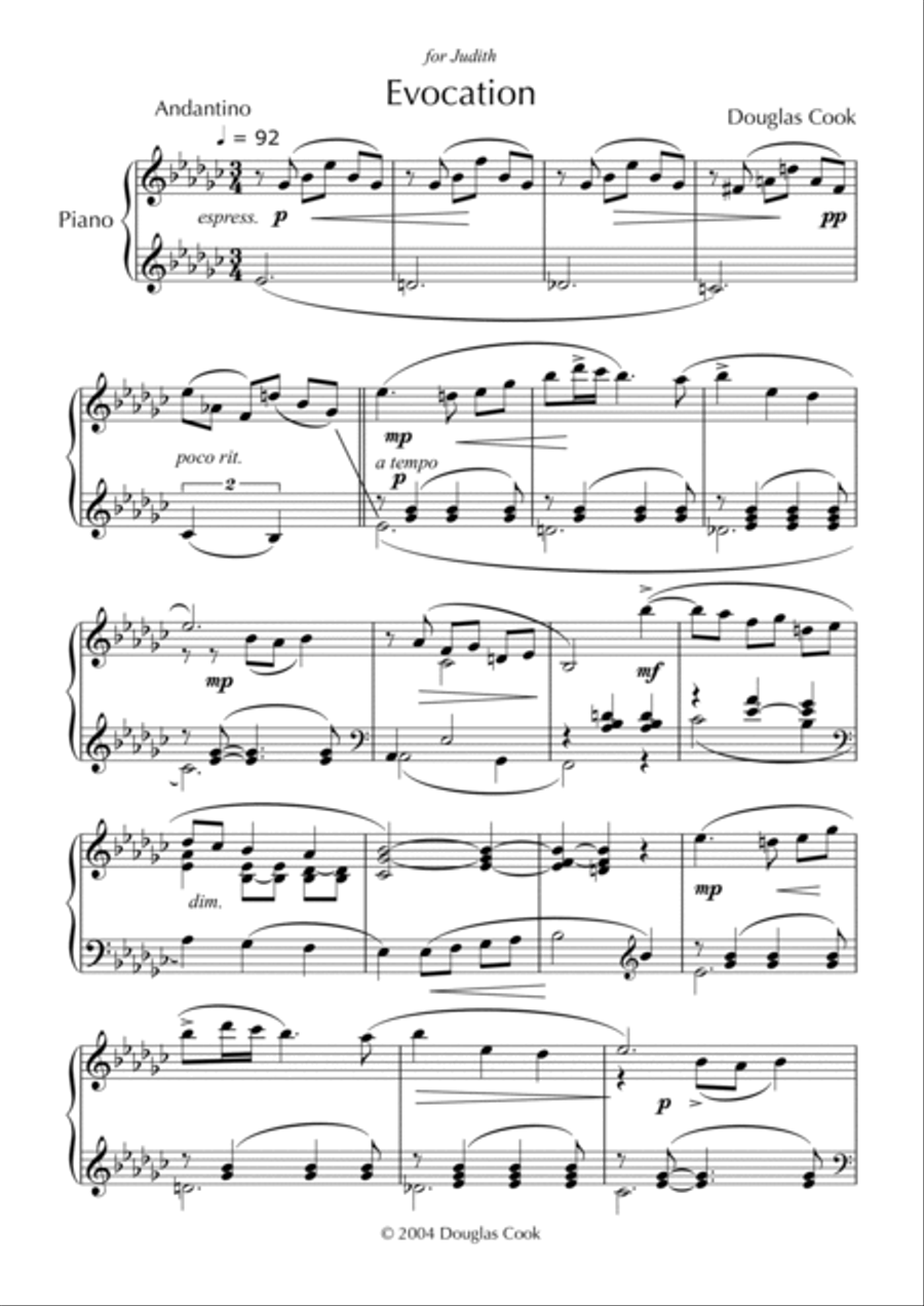 Evocation Piano Solo scores gallery preview page 2