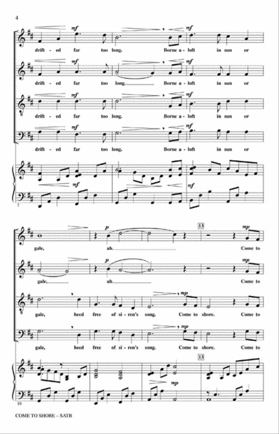 Come to Shore 4-Part scores gallery preview page 3
