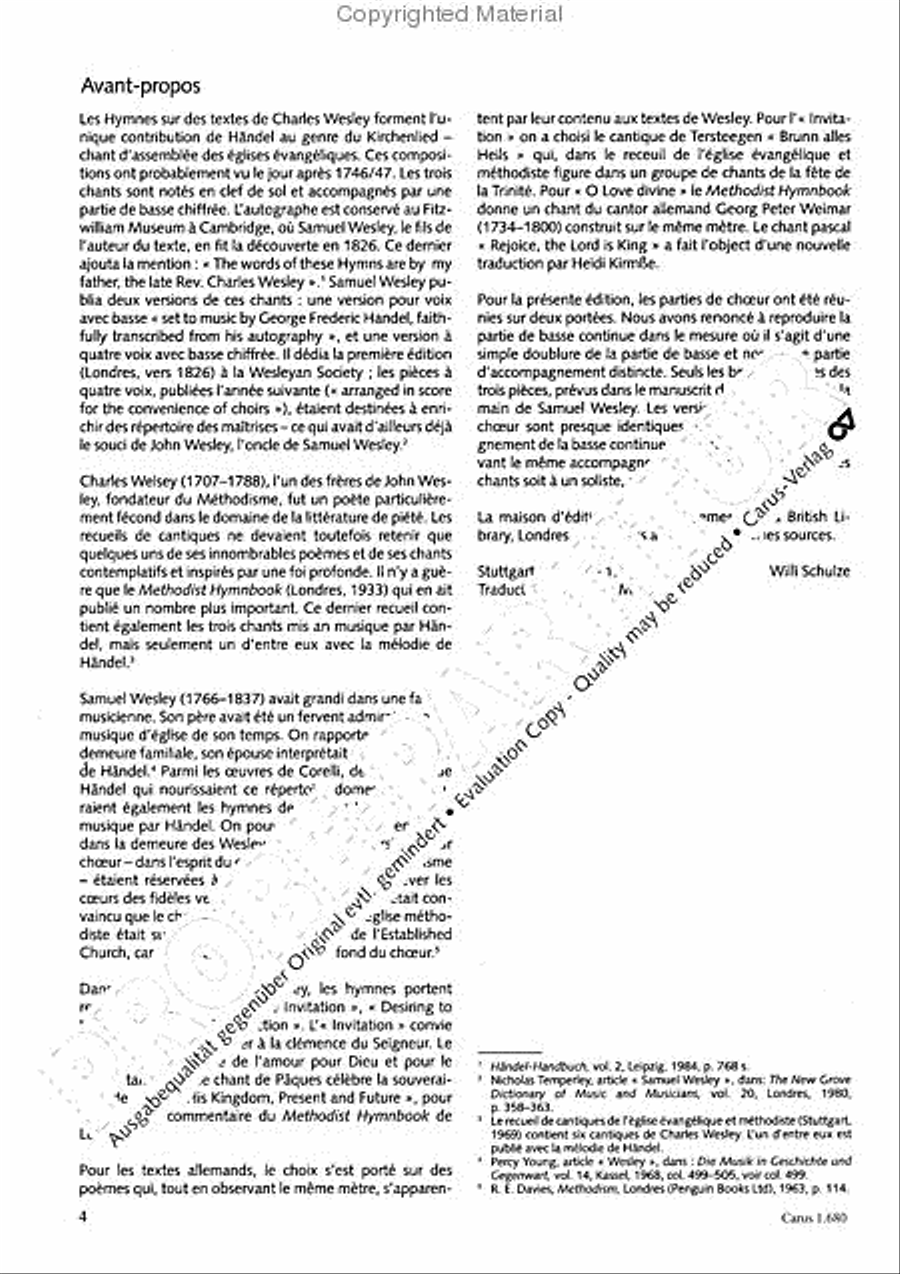Handel: Three Wesley hymns Voice scores gallery preview page 5