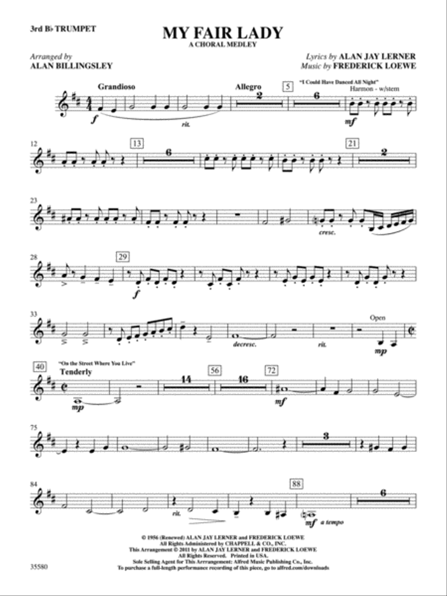 My Fair Lady: 3rd B-flat Trumpet B-Flat Trumpet scores gallery preview page 1