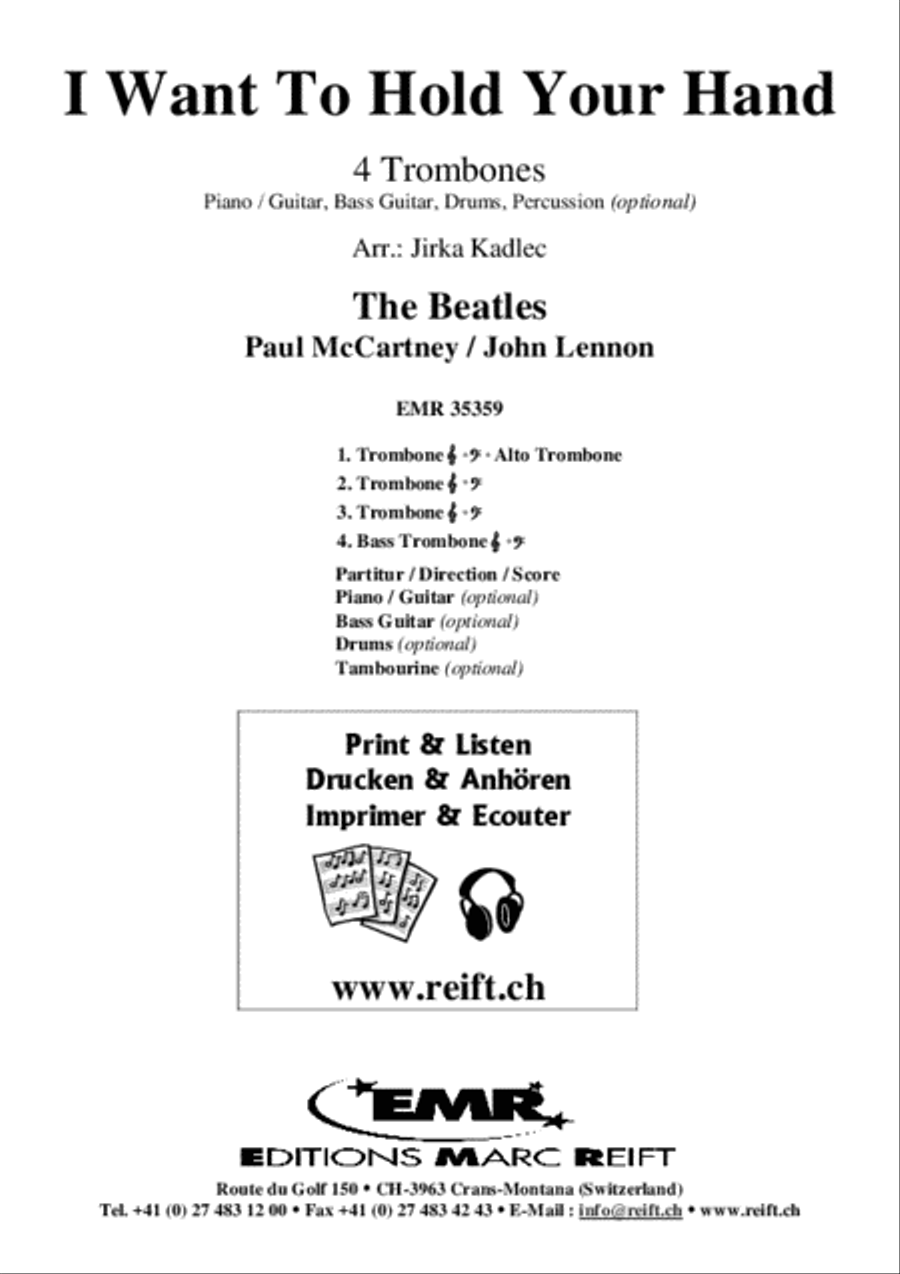 I Want To Hold Your Hand Trombone Quartet scores gallery preview page 2