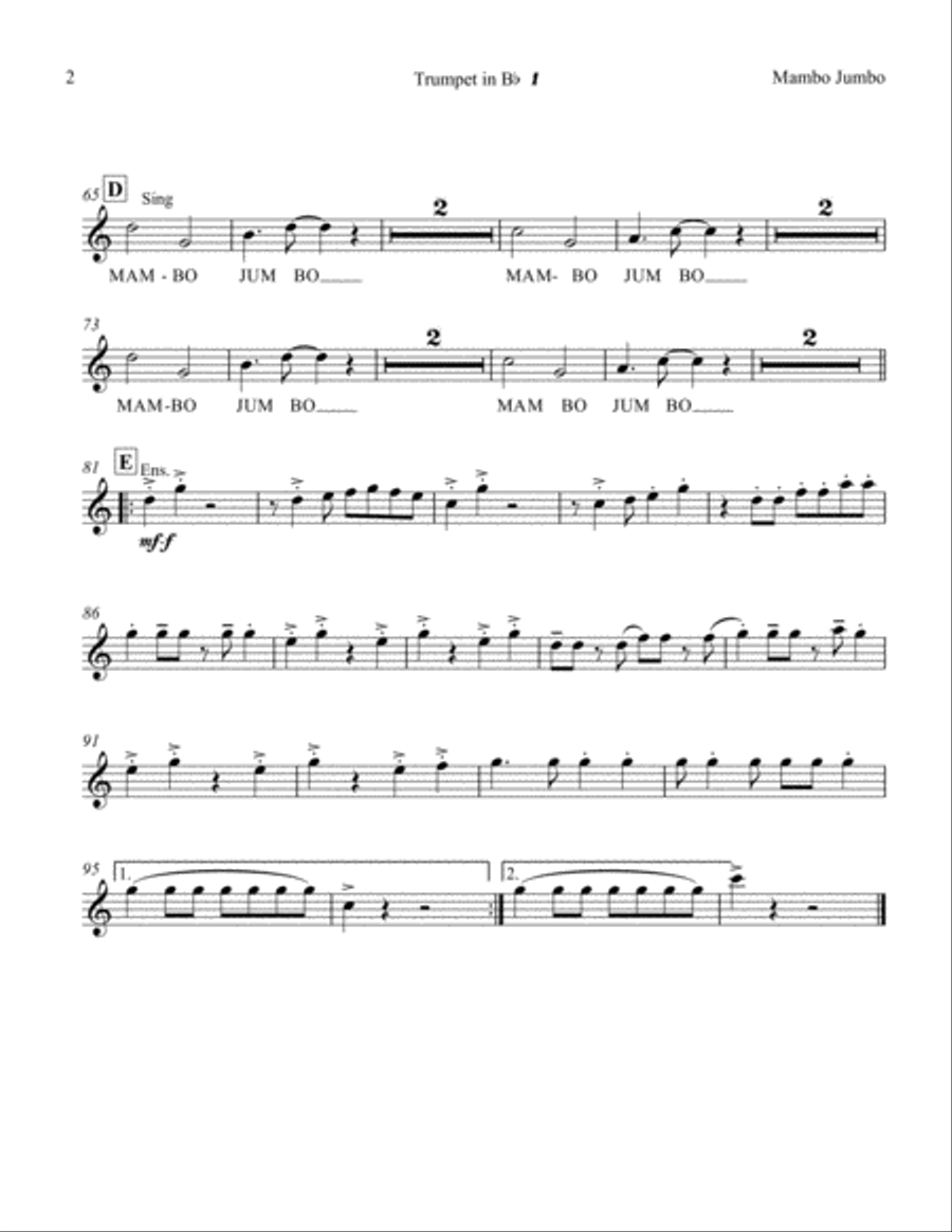Mambo Jumbo Mambo Jumbo Jazz Ensemble scores gallery preview page 6