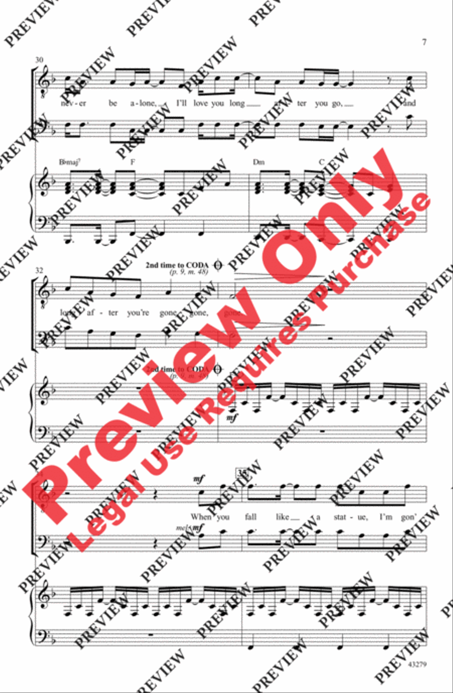 Gone, Gone, Gone Men's Choir scores gallery preview page 7