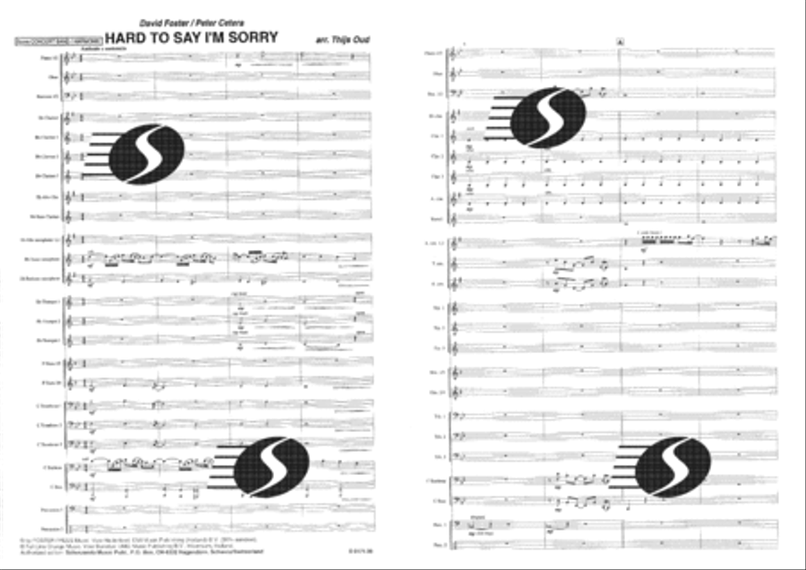 Hard to Say I'm Sorry Concert Band scores gallery preview page 2