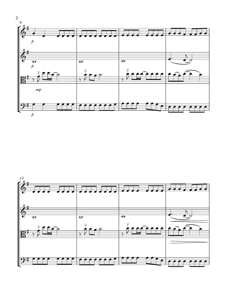Somewhere Only We Know String Quartet scores gallery preview page 2