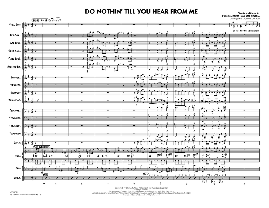 Do Nothin' Till You Hear From Me - Full Score Jazz Ensemble scores gallery preview page 2