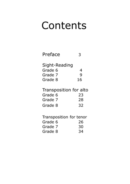 SIGHT-READING & TRANSPOSITION TESTS FOR SAXOPHONE GRADES 6-8