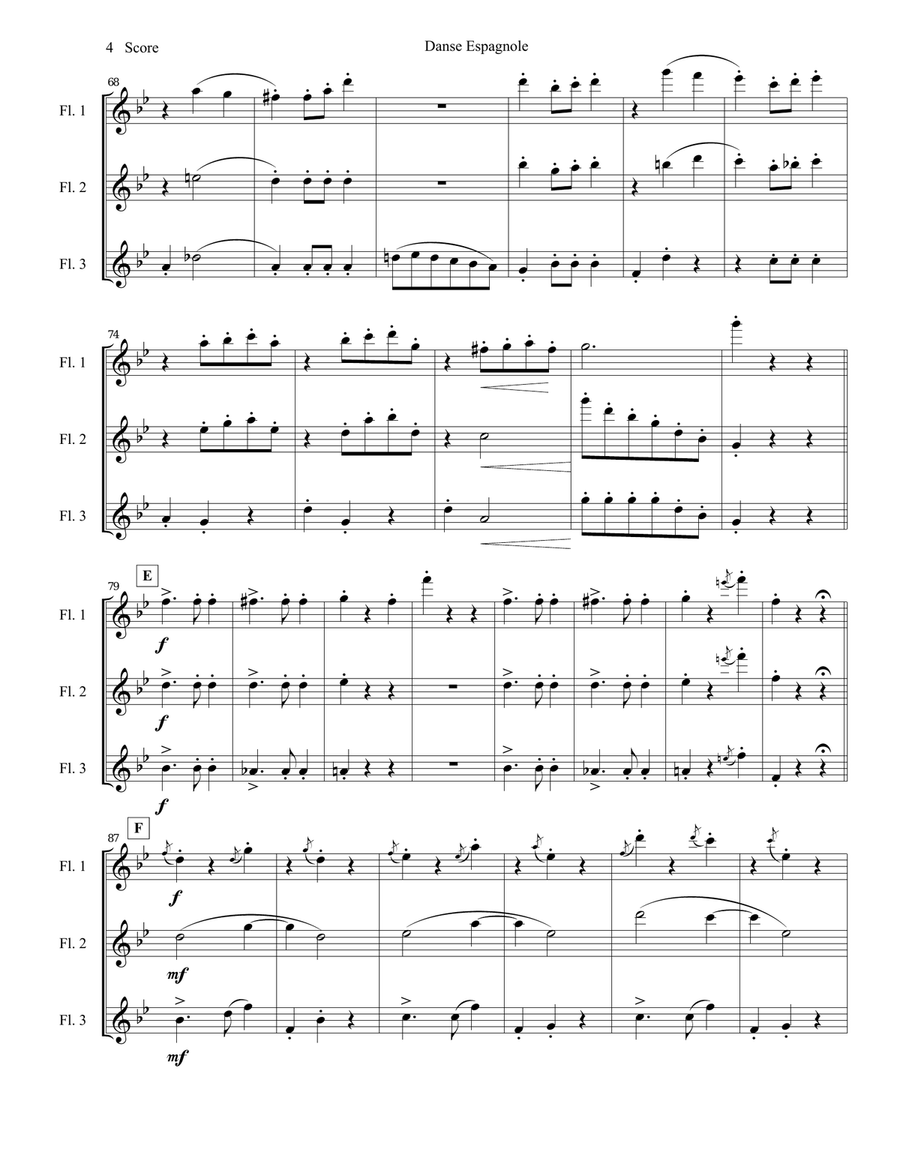 Danse Espagnole for Flute Trio Flute Trio scores gallery preview page 5