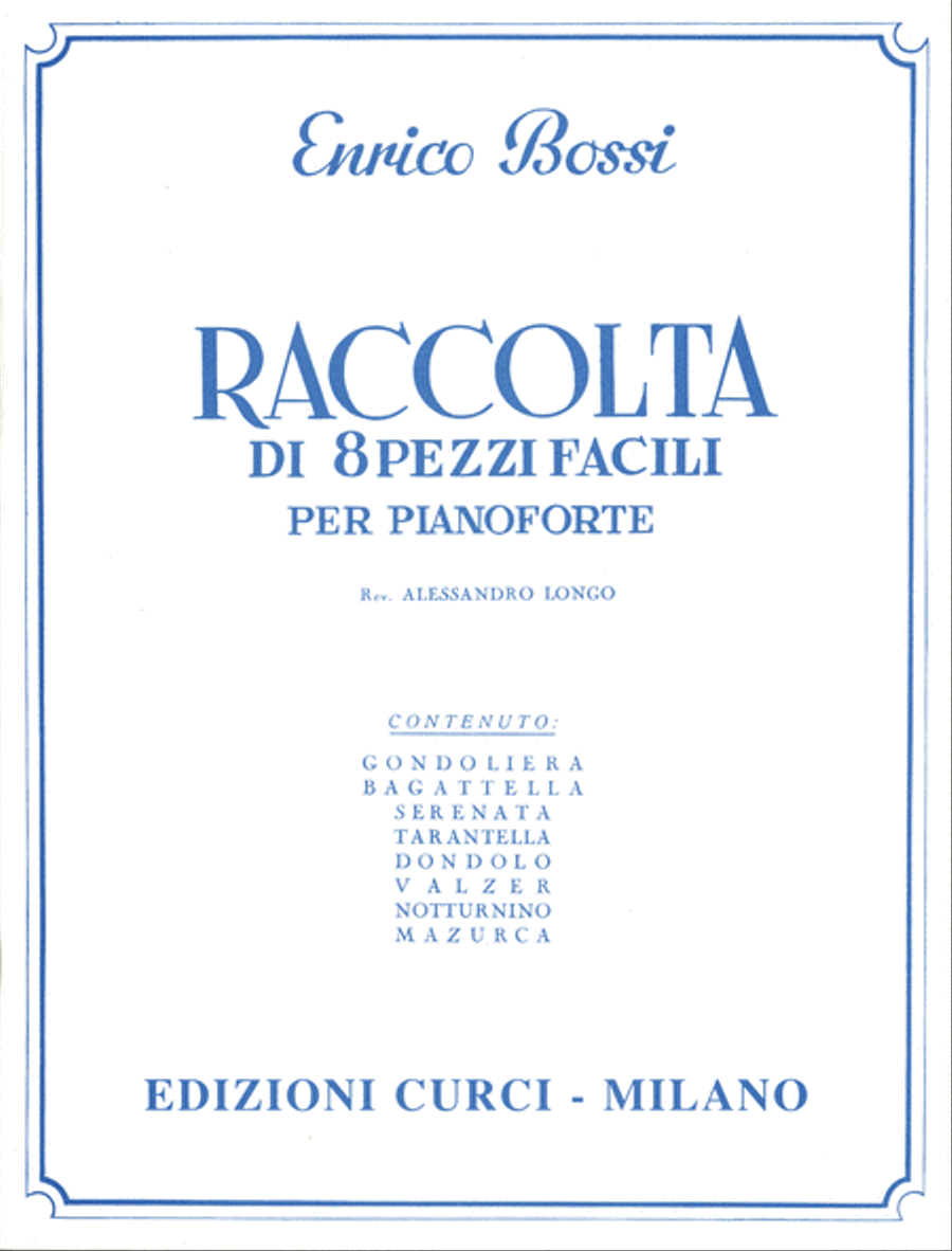 Raccolta di 8 pezzi facili per pianoforte Piano Solo scores gallery preview page 1