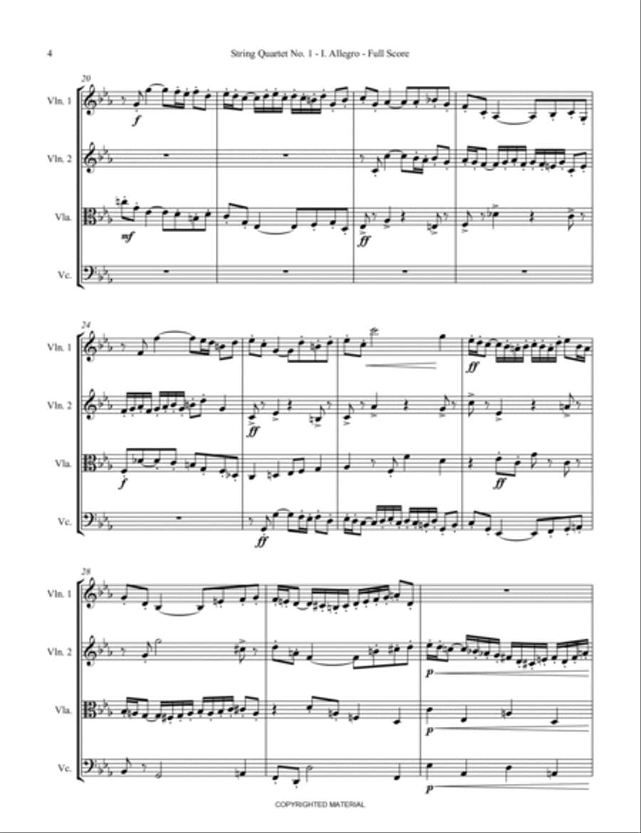 String Quartet No. 1 String Quartet scores gallery preview page 4