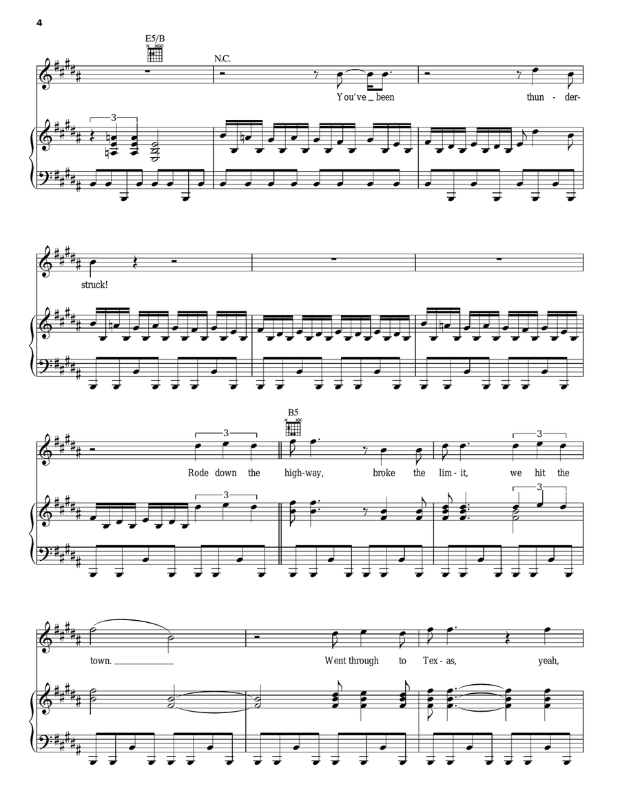 Thunderstruck Piano, Vocal, Guitar scores gallery preview page 4