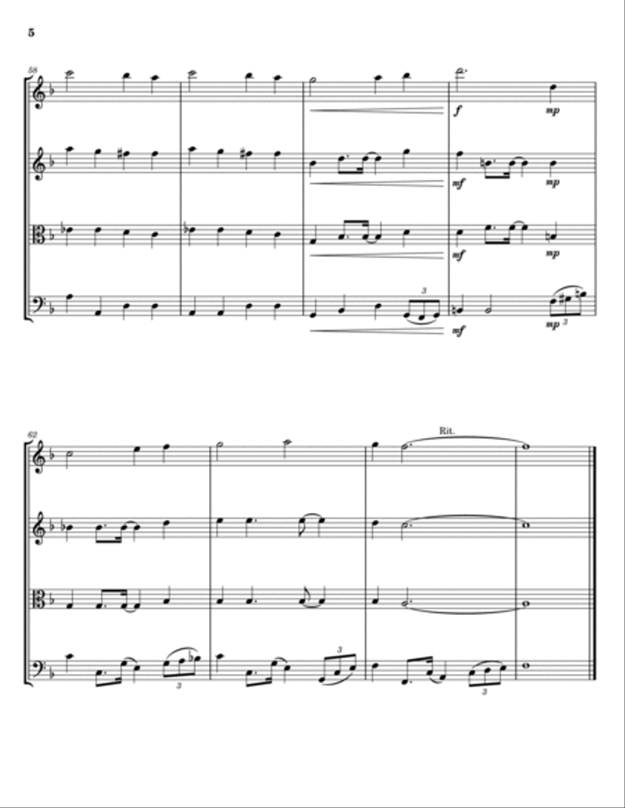 Blue Christmas String Quartet scores gallery preview page 5