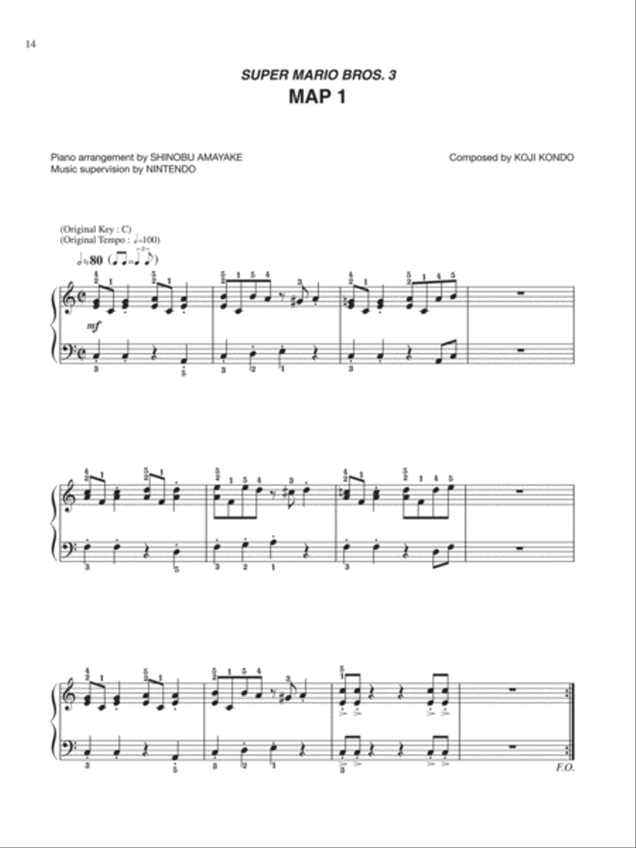 Super Mario Bros. 3 Map 1 Easy Piano scores gallery preview page 1