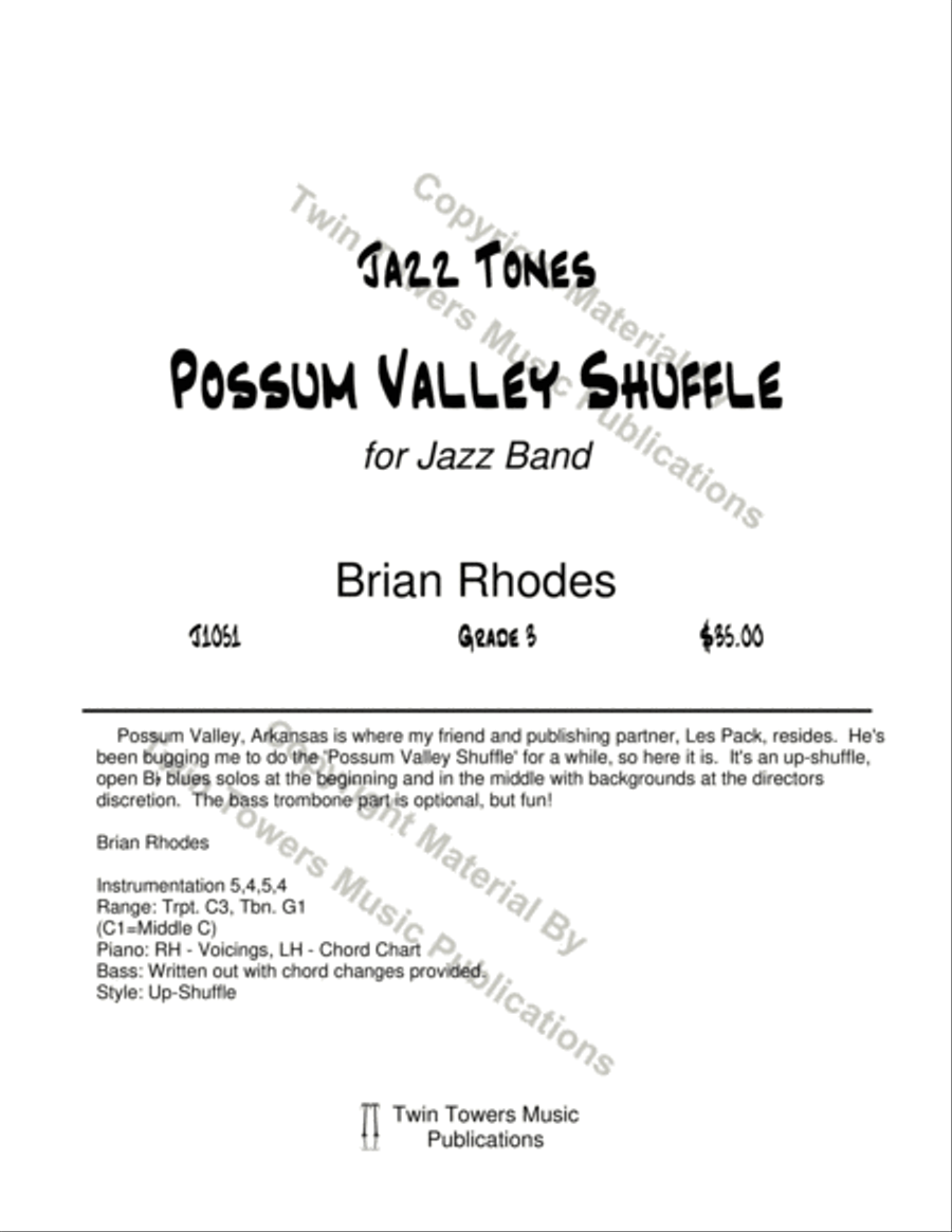 Possum Valley Shuffle Jazz Ensemble scores gallery preview page 2
