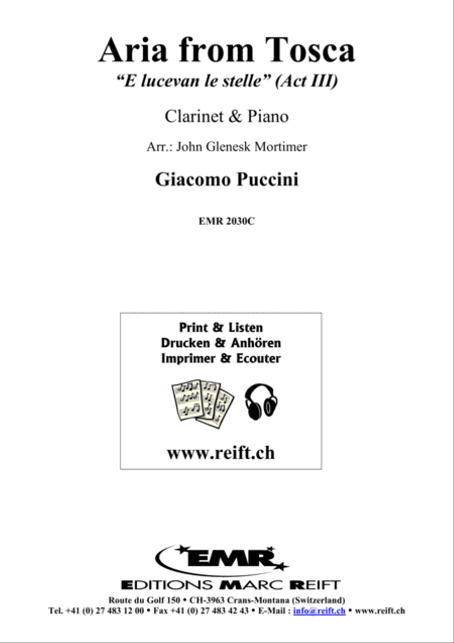Aria from Tosca Clarinet Solo scores gallery preview page 2