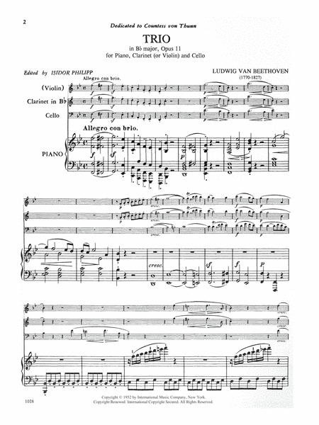 Trio in B flat major, Op. 11