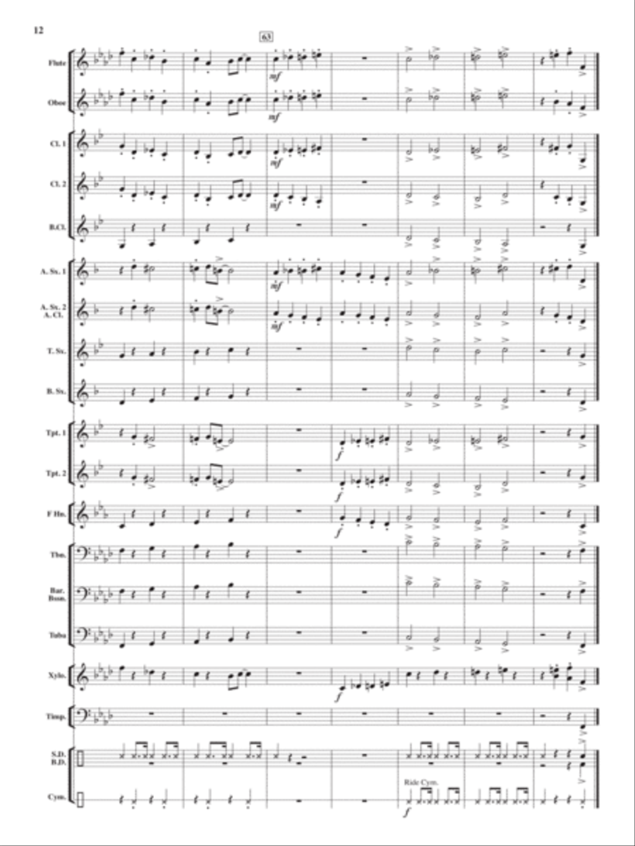 Cool Cat Shuffle Concert Band - Sheet Music page 12