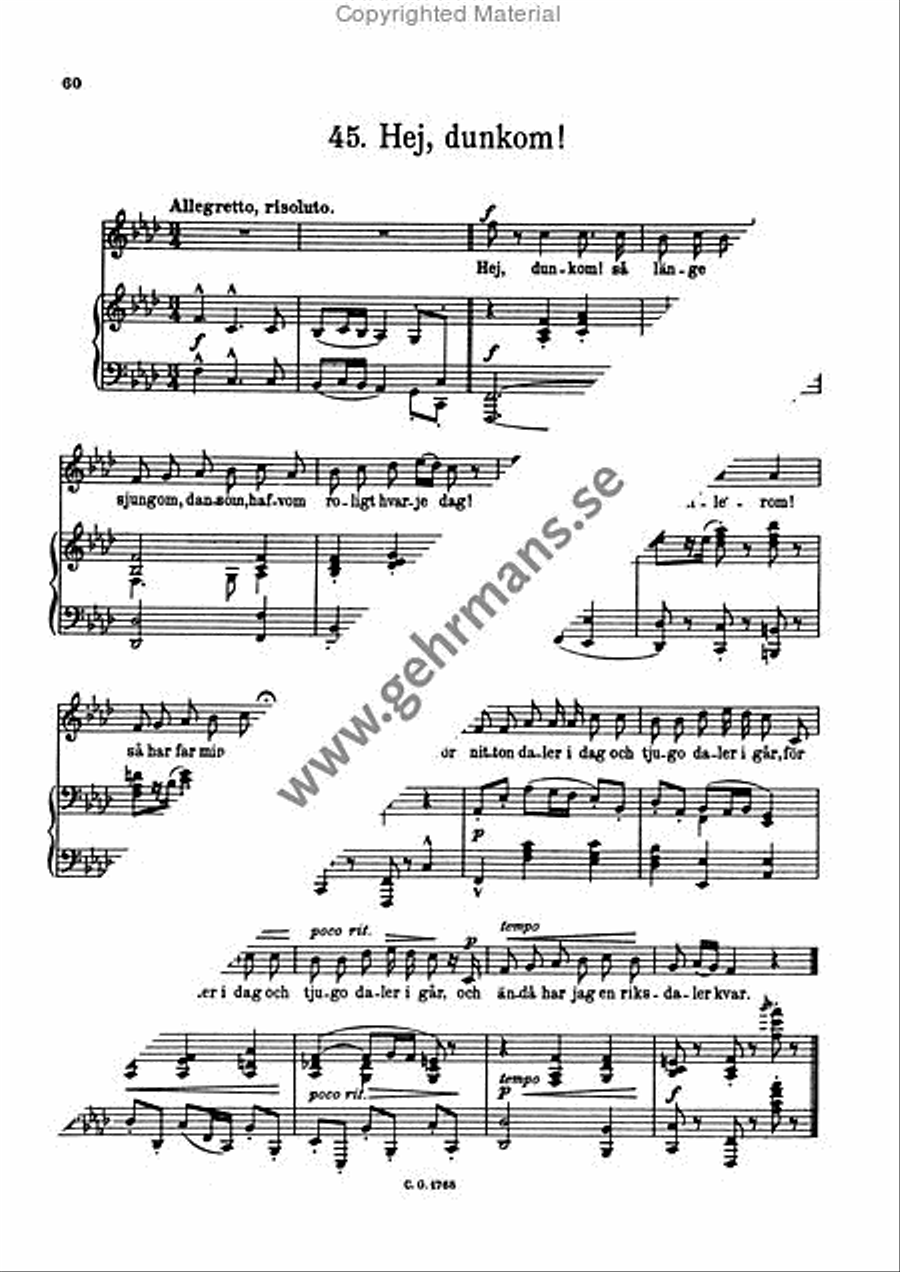 Femtio svenska folkvisor - Sang och piano Voice scores gallery preview page 7