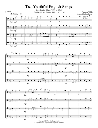 Two Youthful English Songs for Trombone or Low Brass Quartet