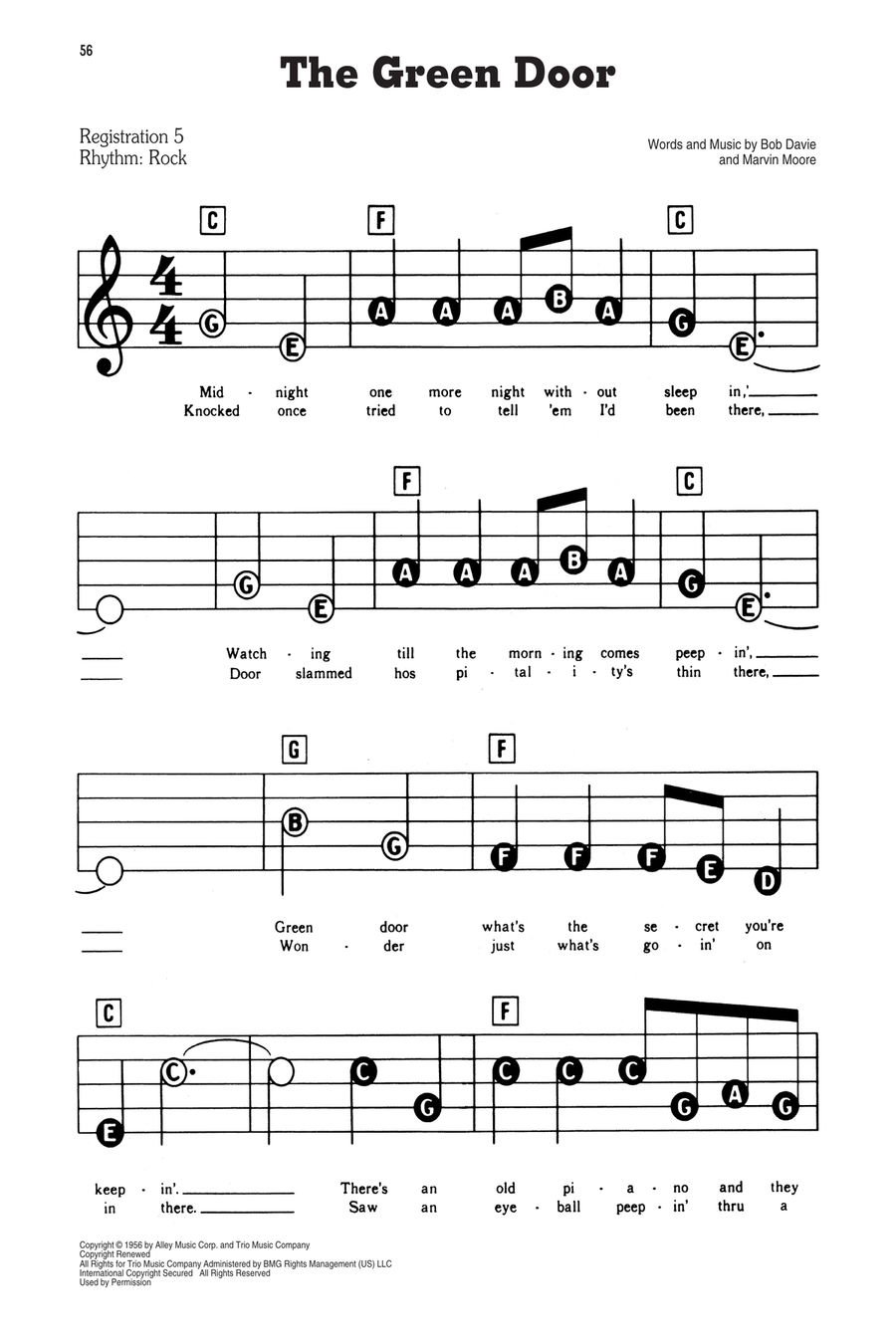 The Green Door Electronic Keyboard scores gallery preview page 1