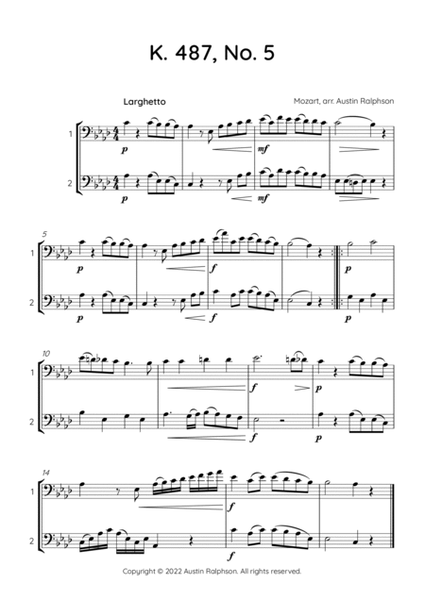 Mozart K. 487 No. 5 - trombone duet / euphonium duet image number null