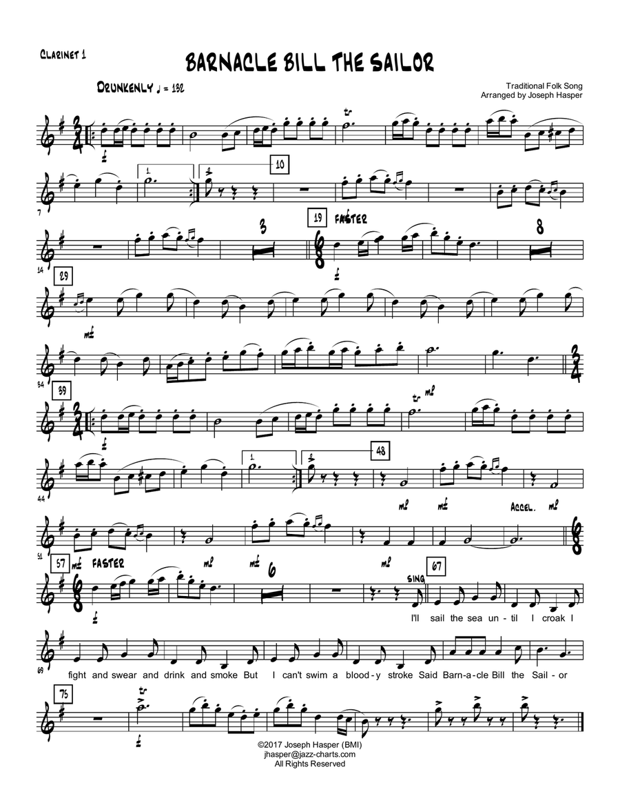 Barnacle Bill the Sailor (for German Band) Large Ensemble scores gallery preview page 2