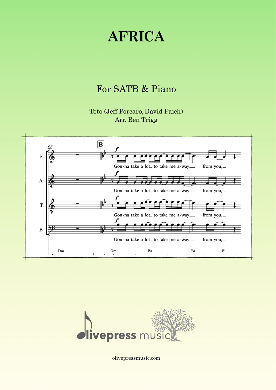 Africa 4-Part scores gallery preview page 1