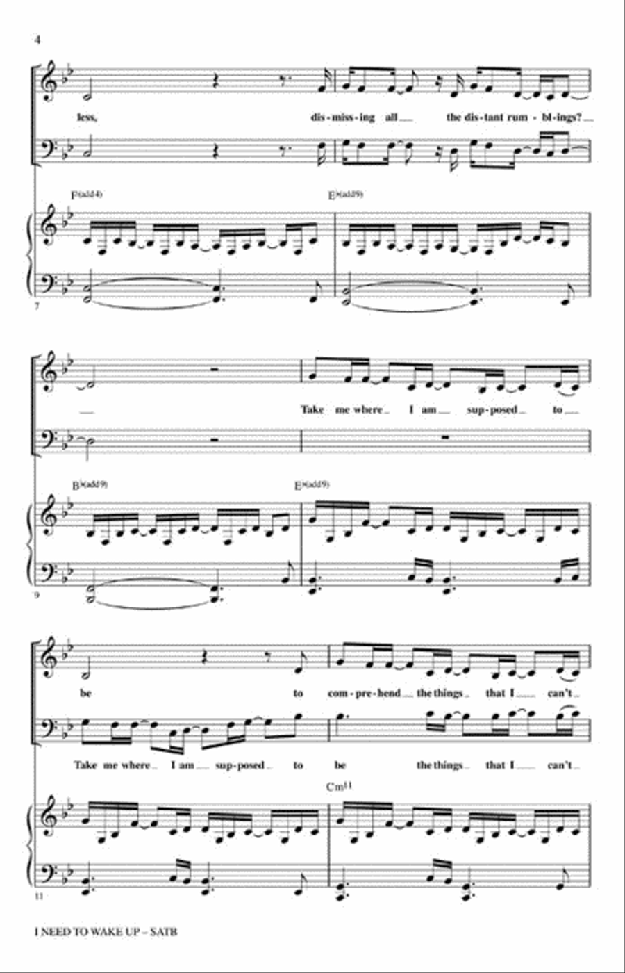 I Need to Wake Up Choir scores gallery preview page 3