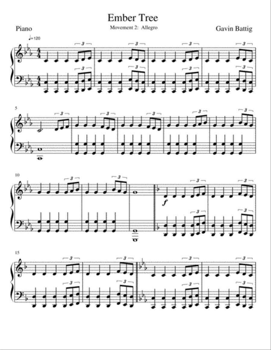 Ember Tree Movement 2 Piano Solo scores gallery preview page 1