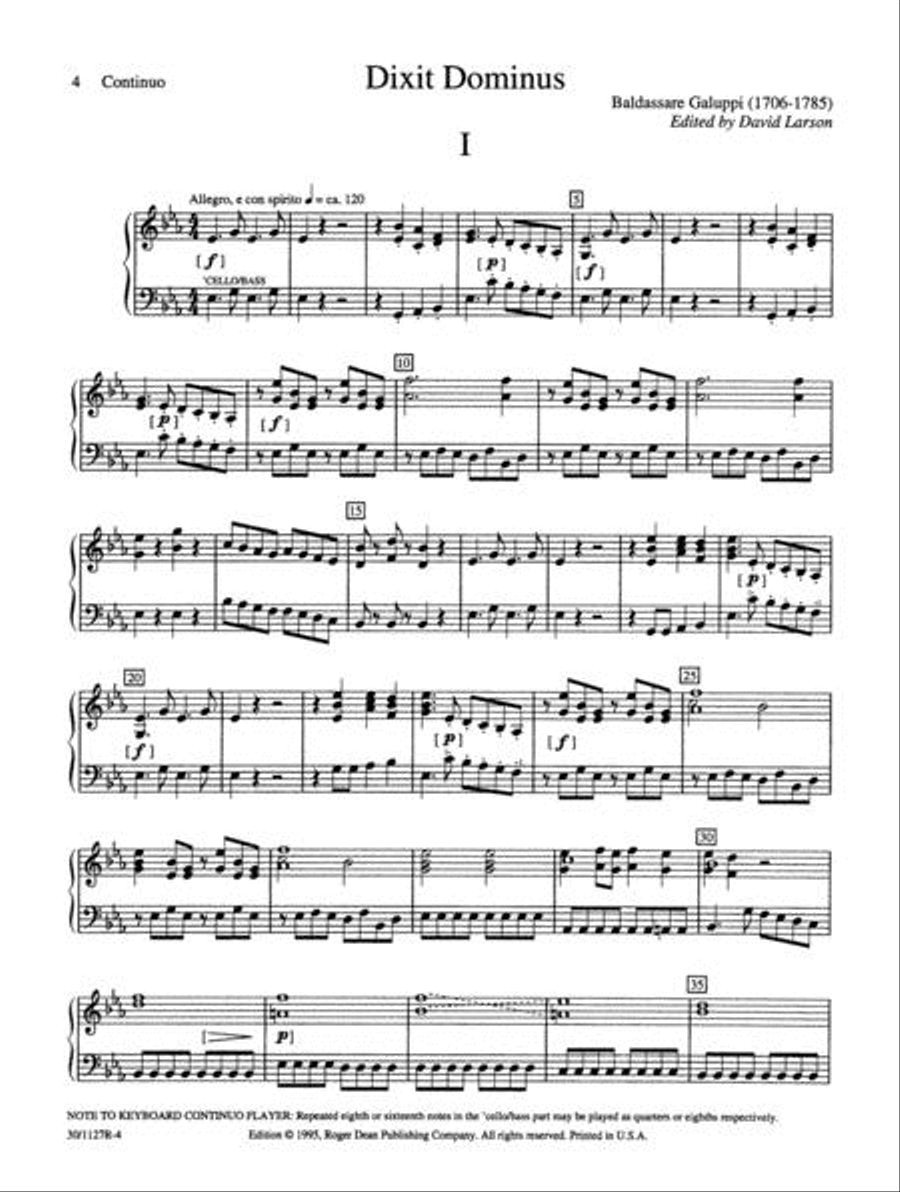 Dixit Dominus - Continuo Basso Continuo scores gallery preview page 5
