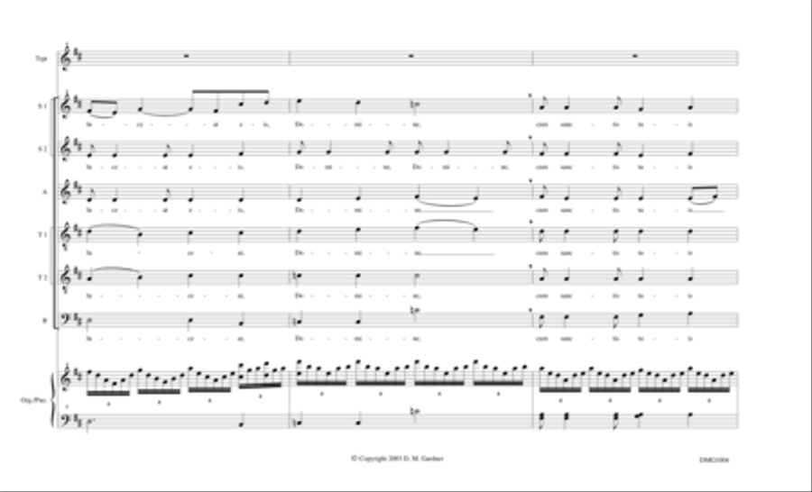 Lux Aeterna SSATTB, Organ, and 2 Trumpets Divisi scores gallery preview page 6