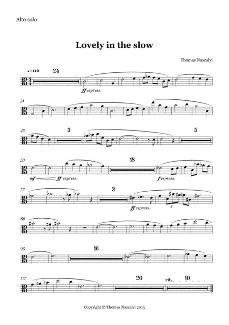 Lovely in the Slow/Viola PART Viola Solo scores gallery preview page 1