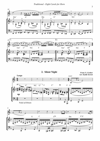 Eight Christmas Carols for French Horn and Piano