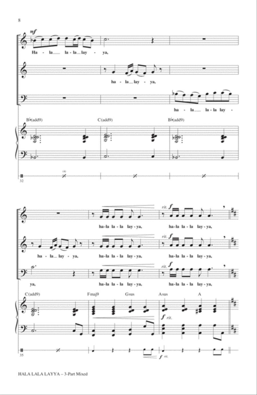 Hala Lala Layya Hala Lala Layya 3-Part scores gallery preview page 6