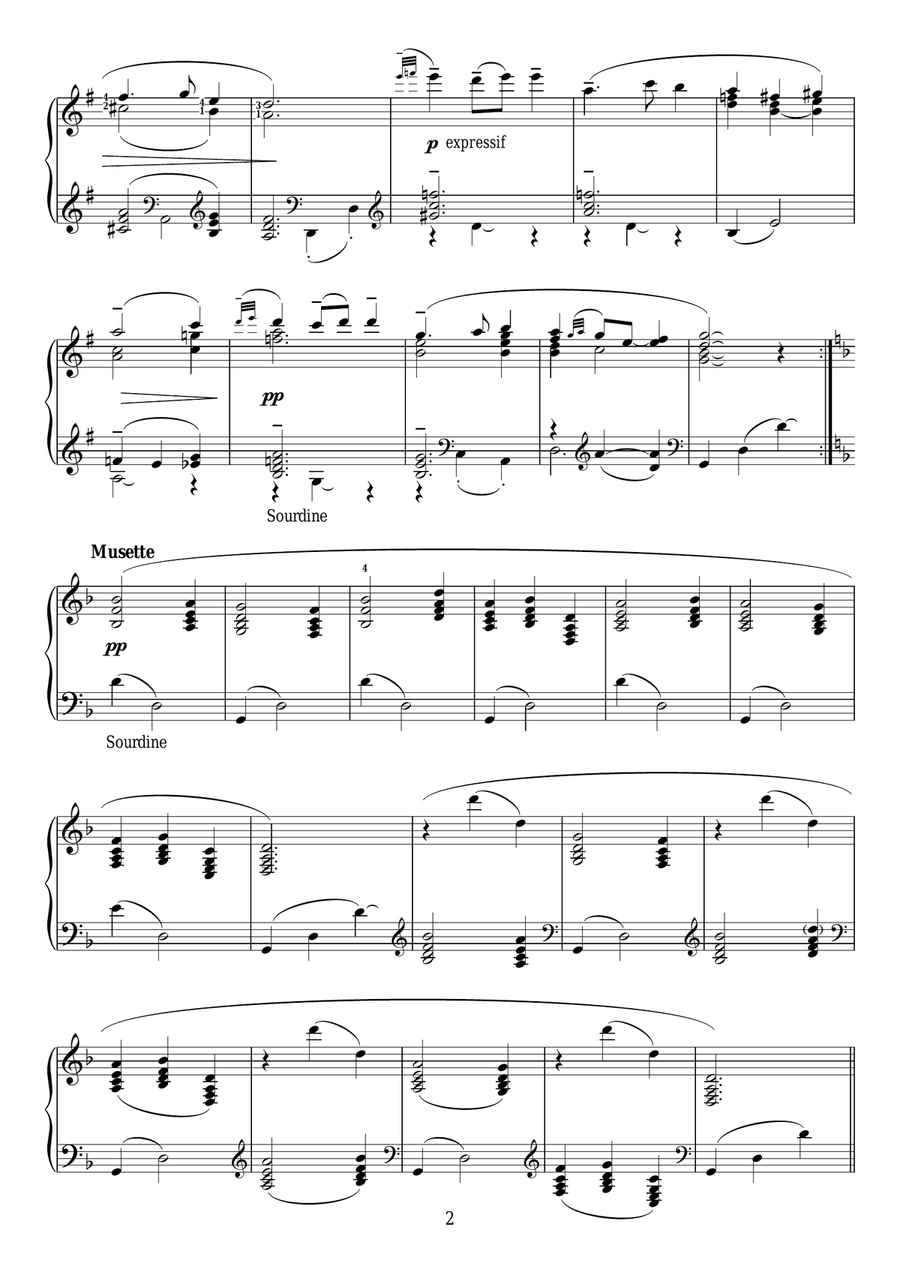 Le Tombeau De Couperin - V. Menuet Piano Solo scores gallery preview page 2