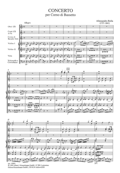 Concerto for basset horn in F major