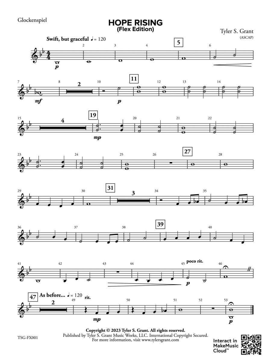 Hope Rising : Glockenspiel Concert Band scores gallery preview page 1