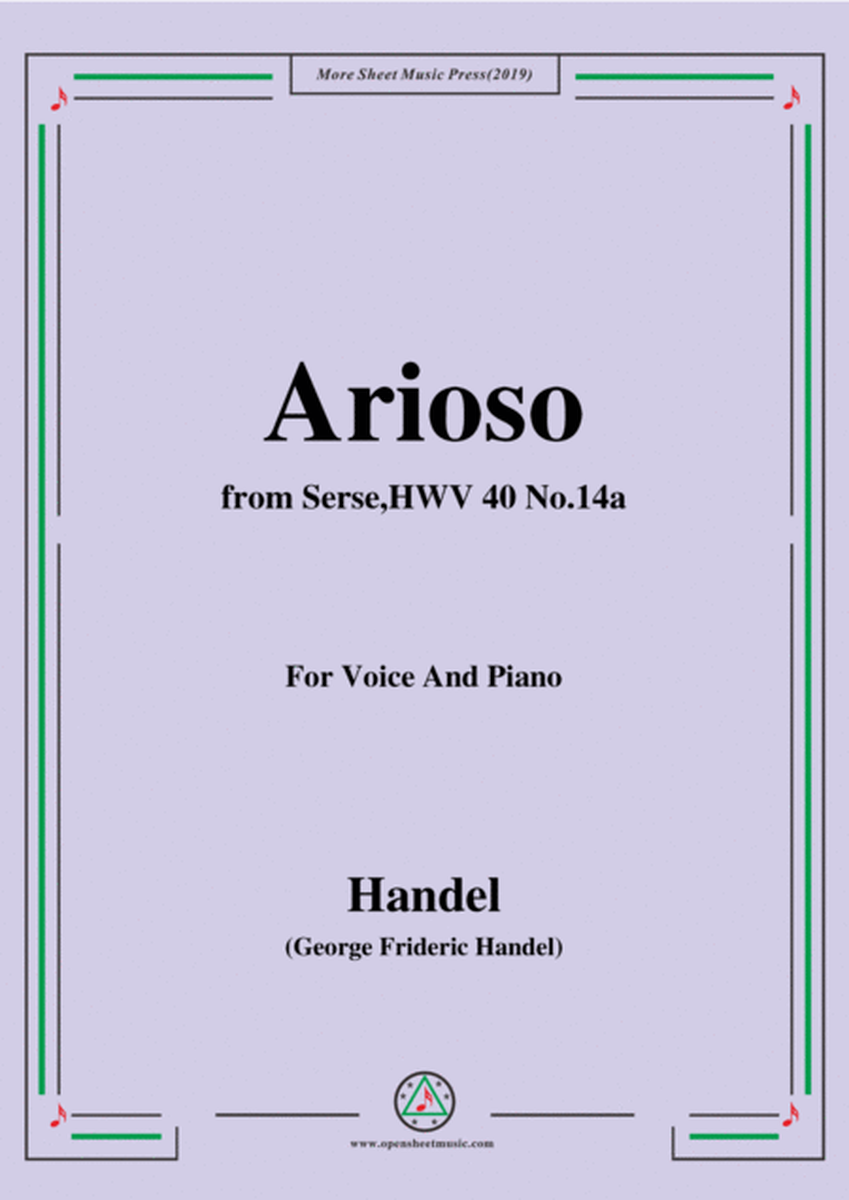 Handel-Arioso,from Serse HWV 40 No.14a,for Voice&Piano image number null