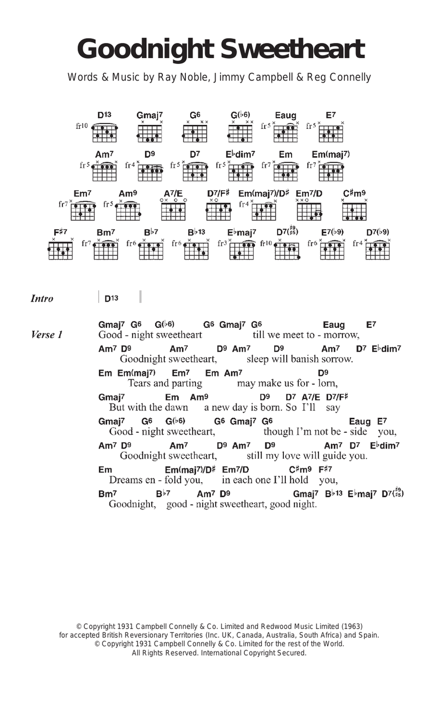 Goodnight Sweetheart Goodnight Sweetheart Acoustic Guitar scores gallery preview page 1