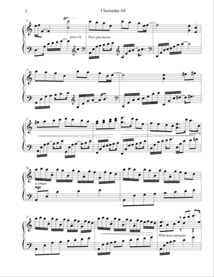 I Surrender All Piano Solo scores gallery preview page 2