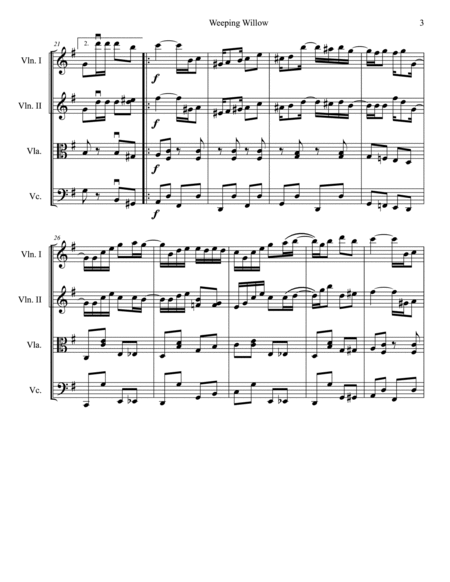 Weeping Willow for String Quartet